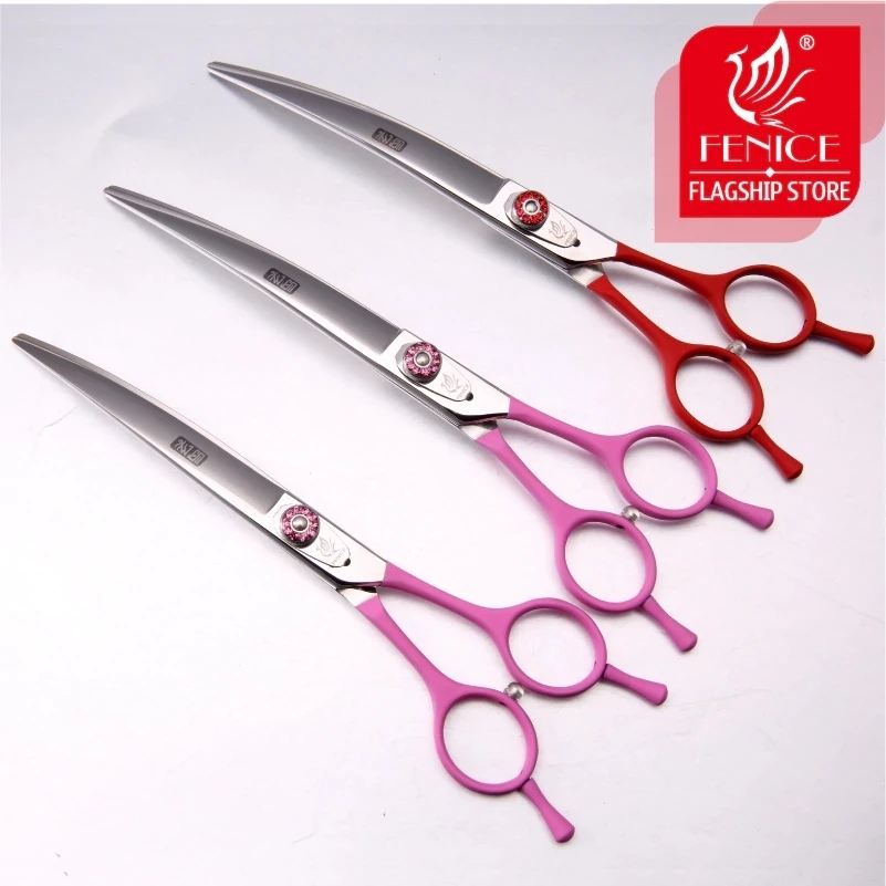 Professional Pet Grooming Scissors Curved - Профессиональные изогнутые ножницы Fenice JP440C для