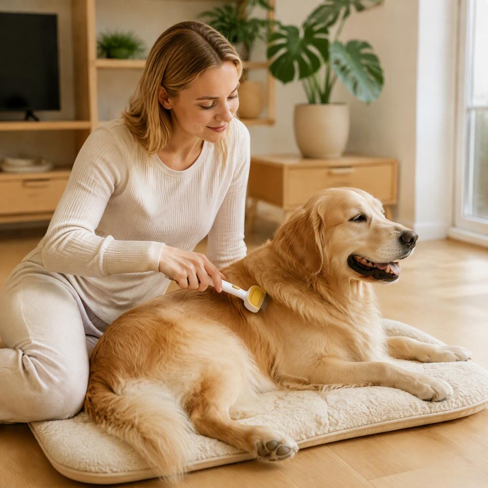 Slicker Brush Self Cleaning Pet Grooming - Самоочищающаяся щетка-расческа для вычесывания шерсти у