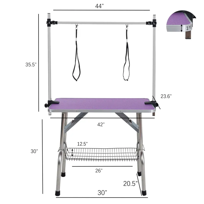Folding Pet Grooming Table Arm Clamp - Стол для груминга собак 42 дюйма,