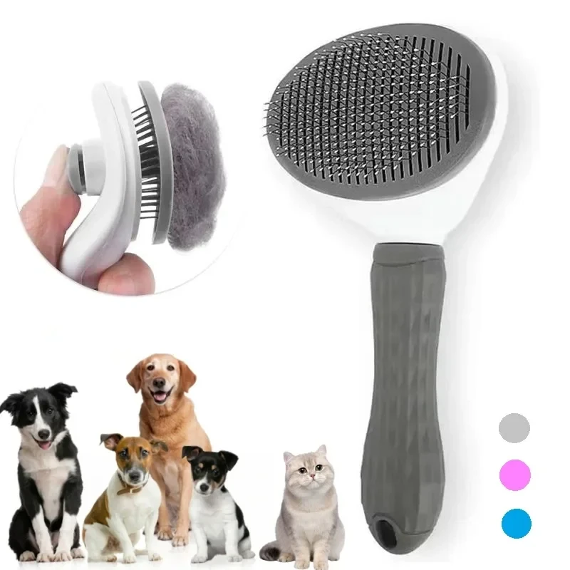 Slicker Brush Self Cleaning Pet Grooming - Самоочищающаяся расческа для удаления шерсти животных,