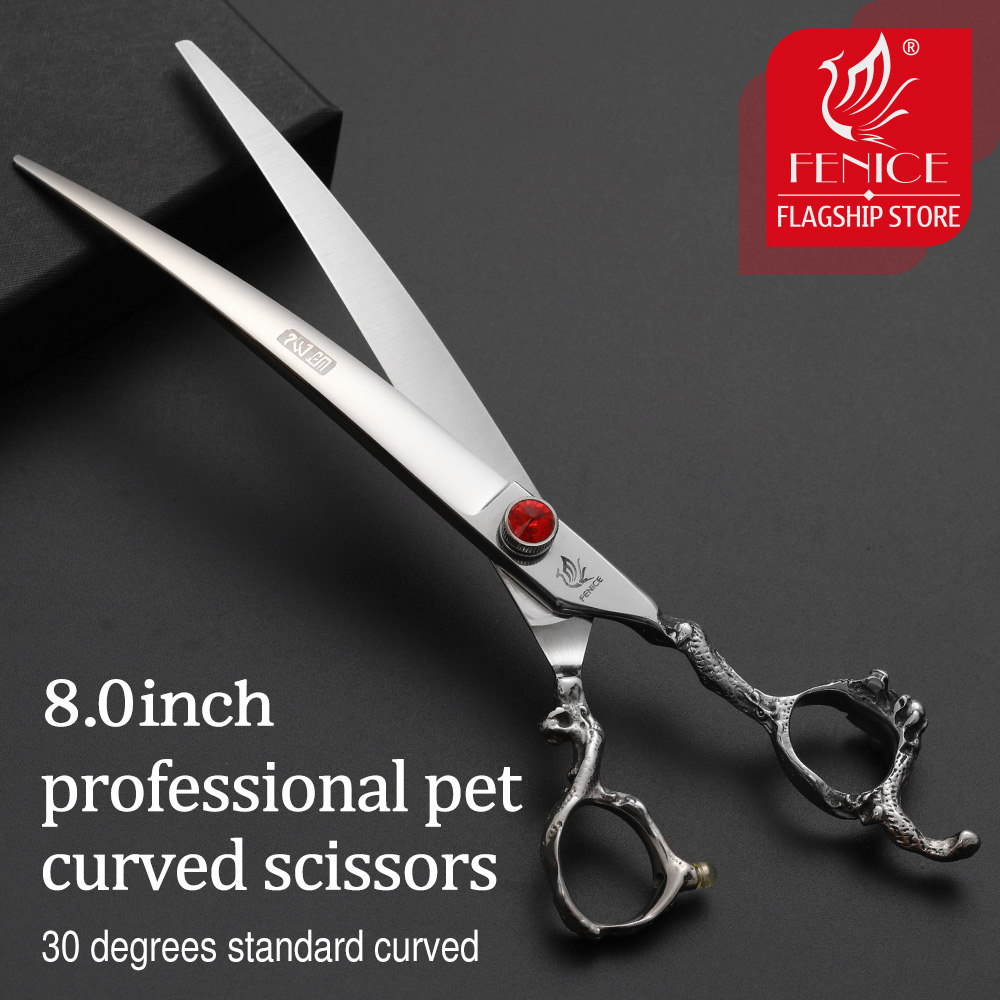 Professional Pet Grooming Scissors Curved - Профессиональные изогнутые ножницы для груминга Fenice