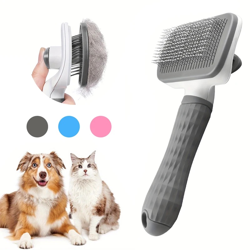 Slicker Brush Self Cleaning Pet Grooming - Самоочищающаяся расческа для удаления шерсти животных,