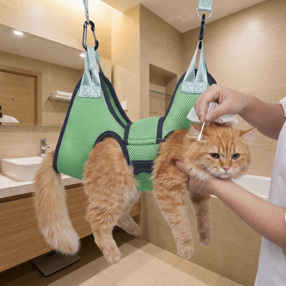 Pet Grooming Hammock Sling Restraint - Регулируемая сетчатая подвесная гамак-слинг для груминга