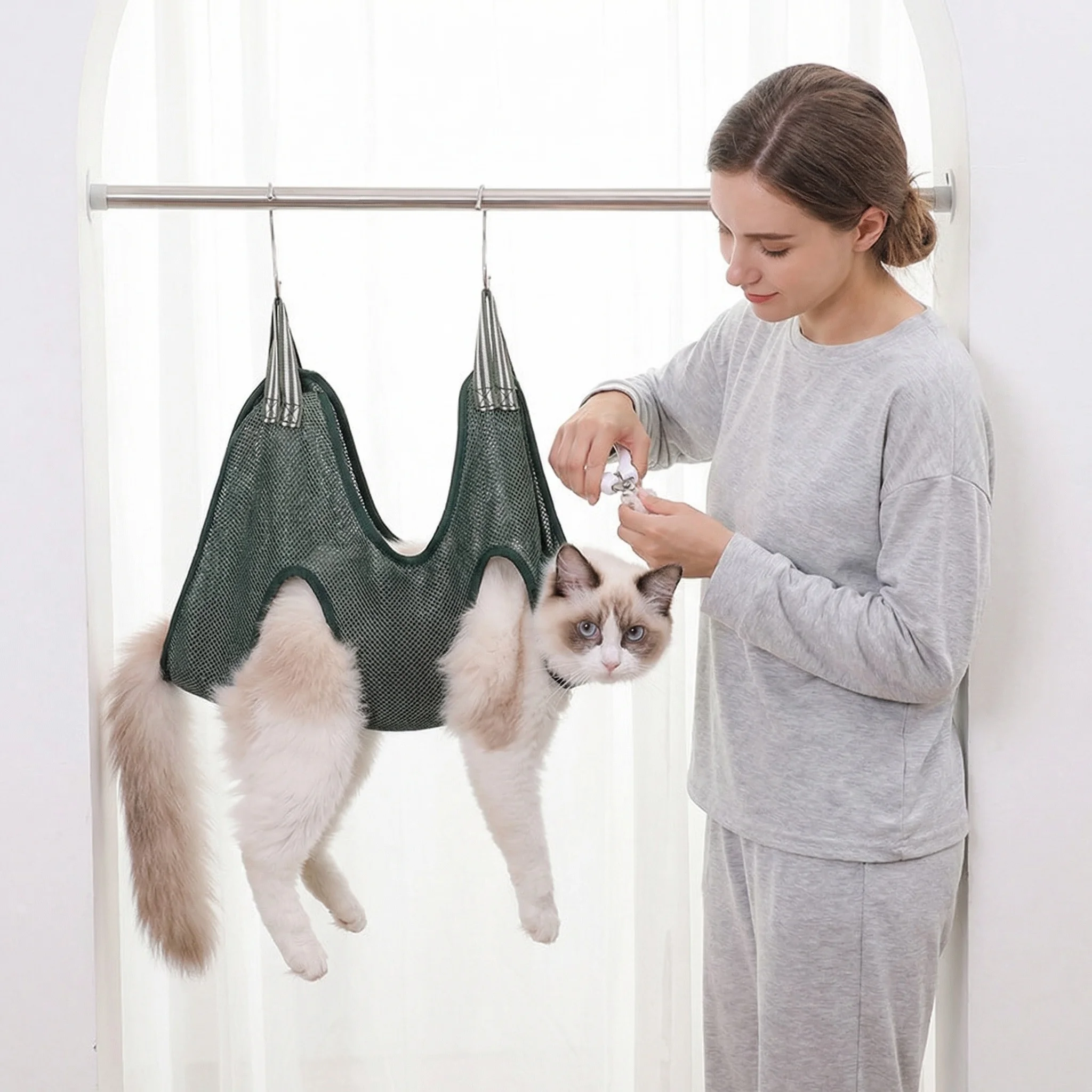 Pet Grooming Hammock Sling Restraint - Гамак для груминга кошек, сумка-держатель для