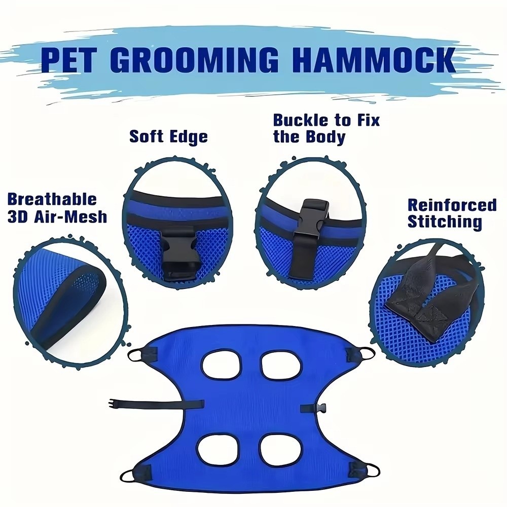 Pet Grooming Hammock Sling Restraint - Большой гамак для груминга животных, антицарапающий