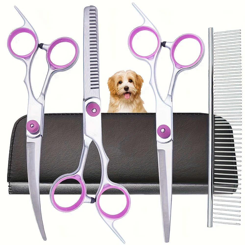 Professional Pet Grooming Scissors Curved - Набор профессиональных ножниц для груминга собак