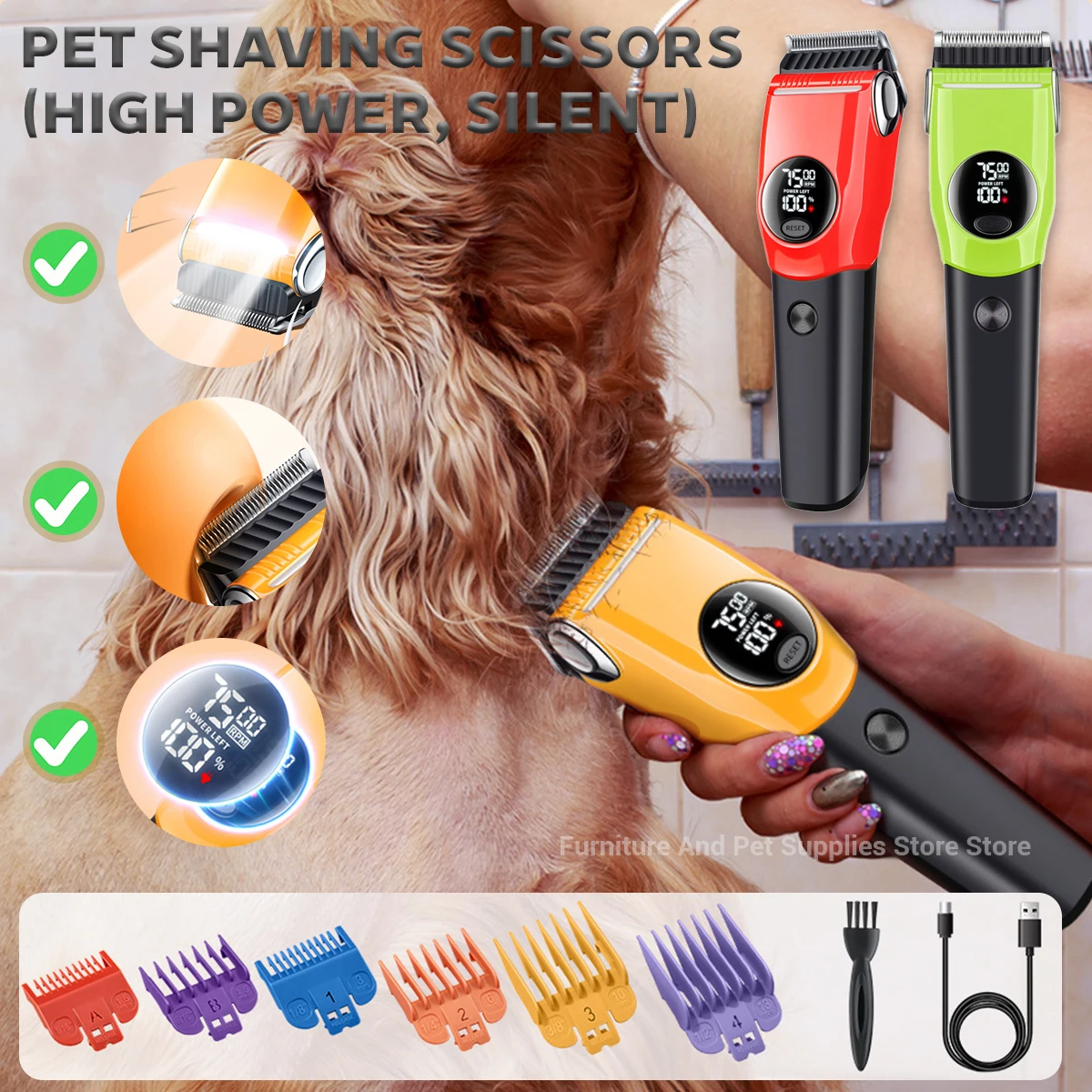 Электрическая машинка для стри – обзор и цена Cordless Dog Clippers Low Noise Grooming