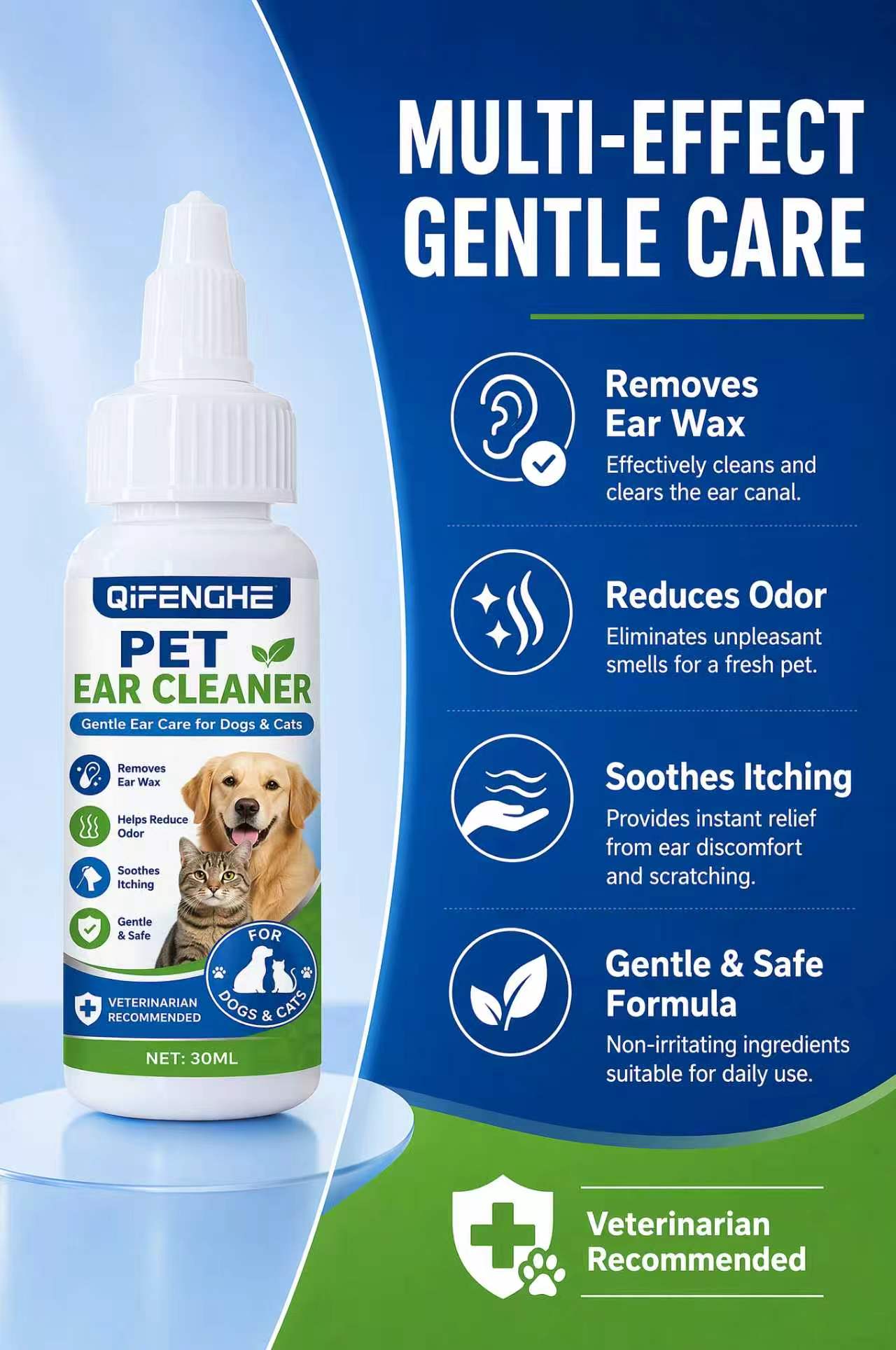 30 мл капель для чистки ушей д – обзор и цена Dog Ear Cleaner Solution Drops Wash