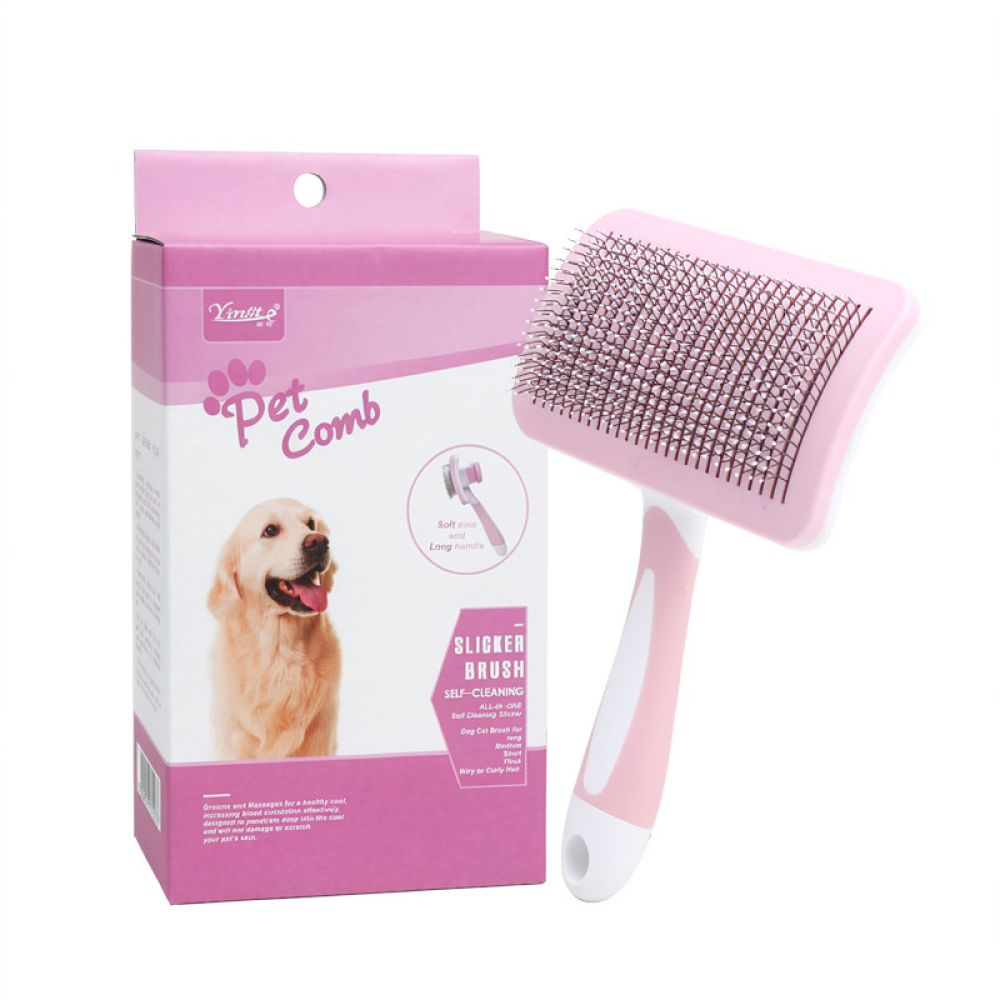 Инструмент для ухода за шерсть – обзор и цена Slicker Brush Self Cleaning Pet Grooming