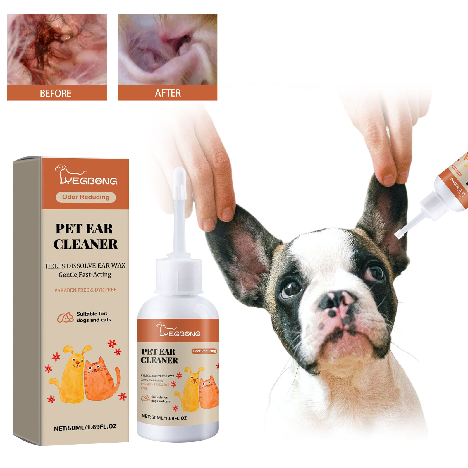 Очиститель для ушей собак, сре – обзор и цена Dog Ear Cleaner Solution Drops Wash