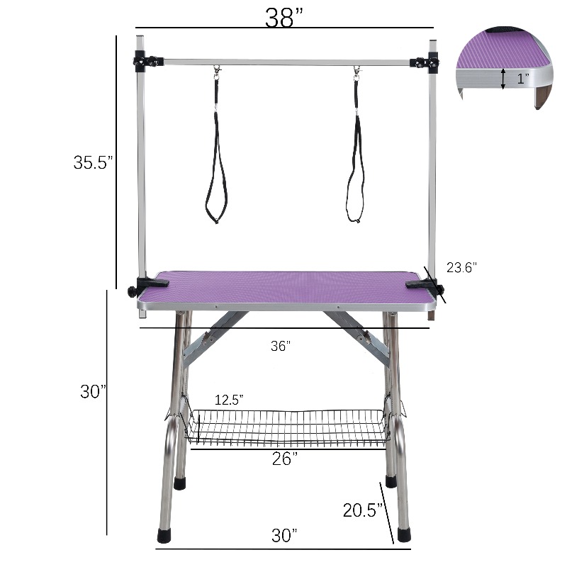 36-дюймовый складной стол для  – обзор и цена Folding Pet Grooming Table Arm Clamp