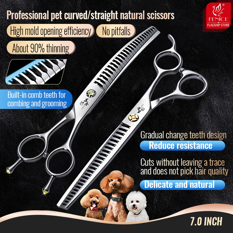 Fenice 7 дюймов VG10 профессио – обзор и цена Professional Pet Grooming Scissors Curved